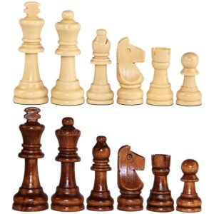 Wooden Chess Pieces Set (Fine Quality) with Chess Paper