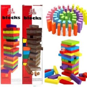 Large JENGA Game with Wooden Blocks, Stacking Tower Game, 54Pcs