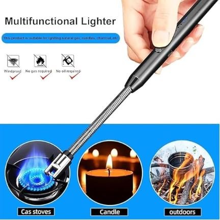 Rechargeable Electric Lighter for Gas Stove & Candle with USB Charging Port - Image 3