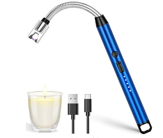 Rechargeable Electric Lighter for Gas Stove & Candle with USB Charging Port