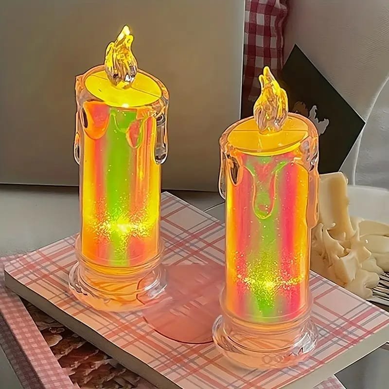 Acrylic LED Flameless Candles Large - Pack of 6