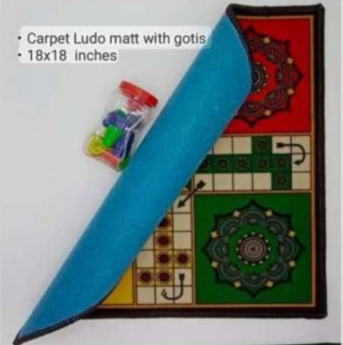 Foldable LUDO Carpet/Mat Game with Gotte Set